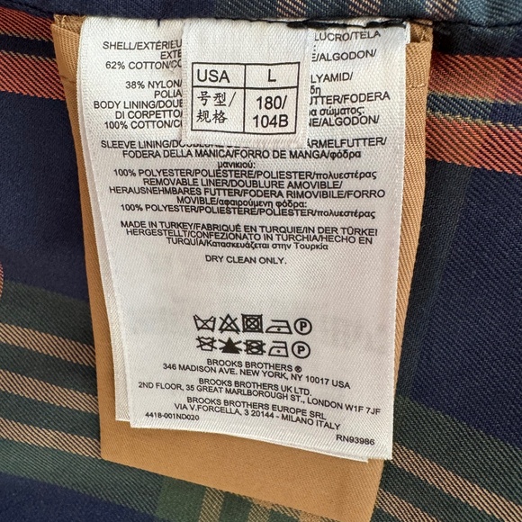 New Brooks Brothers Removable Lining Barn Coat Tan Men's Size L - Picture 13 of 16